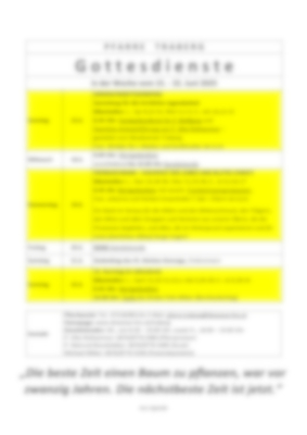 Wochenprogramm von 21. - 28. September 2025