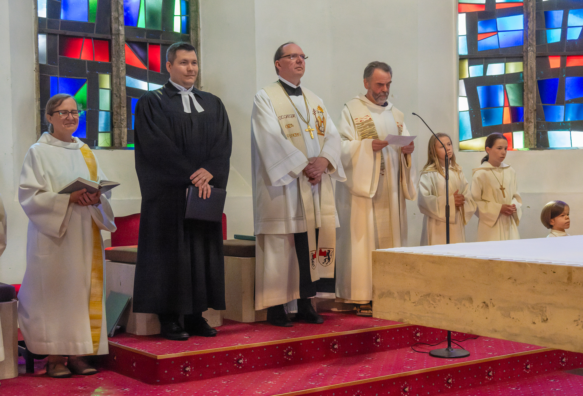 Oekumenischer Festgottedienst in der Pfarrkirche KirchdorfBild: v.l.n.r. Pfarrer Thomas Kutsam - Evangelisch, Abt Nikolaus Thiel, Pfarrer P.Severin Kranabitl - Katholisch