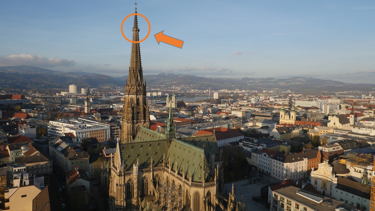 Neue Aussichtsmöglichkeit in 112 Meter Höhe / Mariendom Linz Neue Aussichtsmöglichkeit in 112 Meter Höhe
